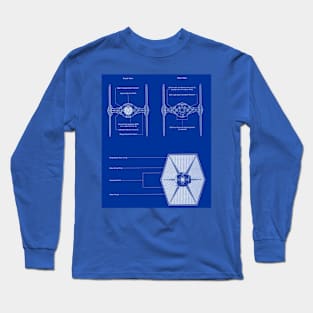 Bad Guy's Fighter Blueprint Pew Pew! Long Sleeve T-Shirt